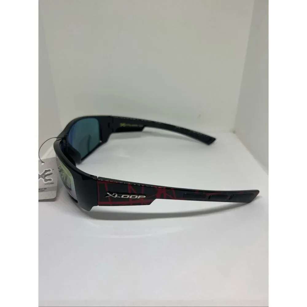 X-Loop Wrap Around Sunglasses Mirrored Lens UV400 Protection
